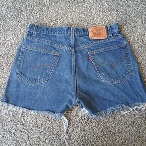 Levi's Vintage 505 Denim Cut Off Jean Shorts Jorts Raw Hem 32x3 Western Grunge